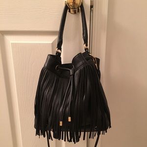 Milly Essex Fringe Drawstring Crossbody Bag